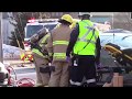 Driver extricated after T-bone collision