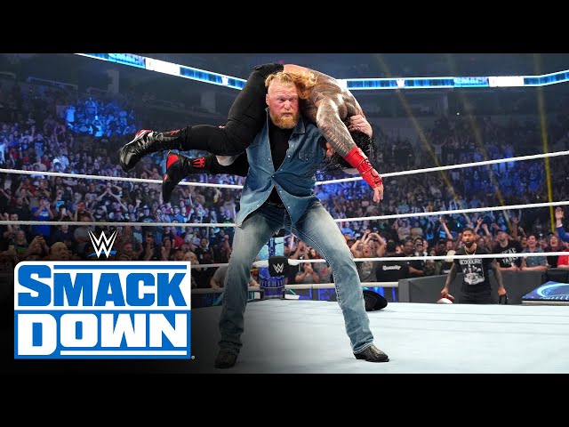 Brock Lesnar shocks Roman Reigns with Beastly return: SmackDown, June 17, 2022 class=