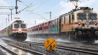 Train race in Rain | Shalimar SF and Santragachi Superfast Expres | Indian Trains
