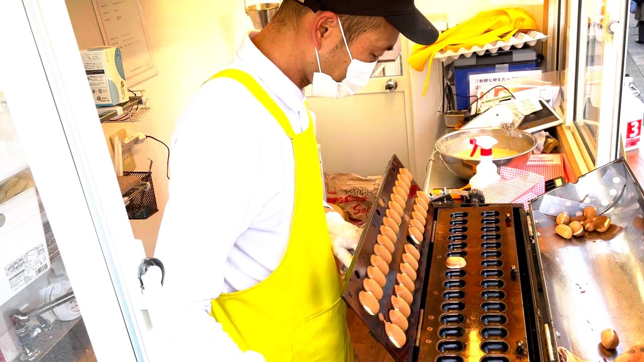 鎌倉の行列の絶えないベビーカステラ屋台！ふわふわもちもちだ！#ベビーカステラ　＃ベビーカステラ屋台　＃鶴岡八幡宮　＃スイーツ　＃カステラ