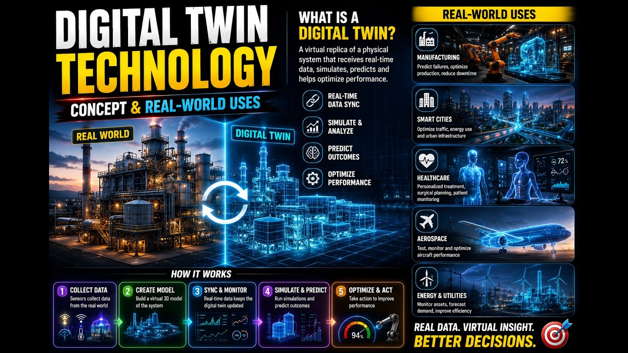 Digital Twin Technology Explained | Concept & Real-World Uses in 3D 🚀 ...