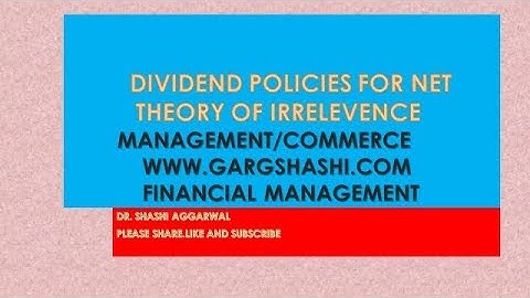 DIVIDEND THEORIES  1 FOR UGC NET COMMERCE AND MANAGEMENT