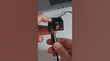 Plug SPDIF Toslink optical audio cable into converter to connect to Dell laptop headset port #shorts