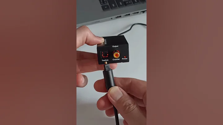 Plug SPDIF Toslink optical audio cable into converter to connect to Dell laptop headset port #shorts