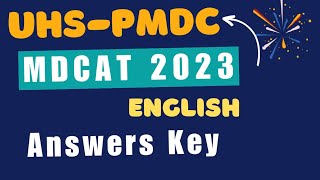 MDCAT 2023 Answers Key | English MDCAT 2023 Answers Key | UHS-PMDC - MDCAT 2023