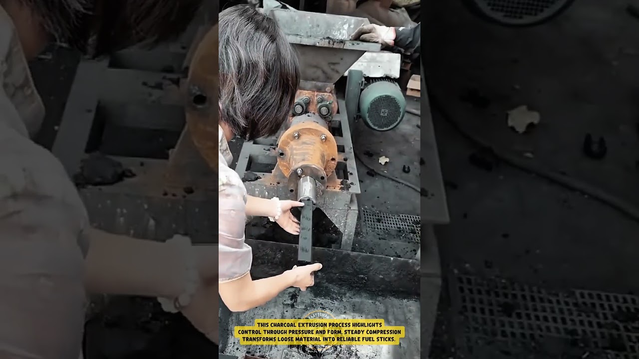 Экструзионная обработка древесного угля с использованием промышленного пресса – эффективные