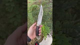 Сталь 95х18Рукоять черный граб с ручной резьбой Литье мельхиорНожны в комплекте  Цена 7.300₽.