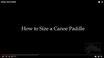 Sizing a Canoe Paddle