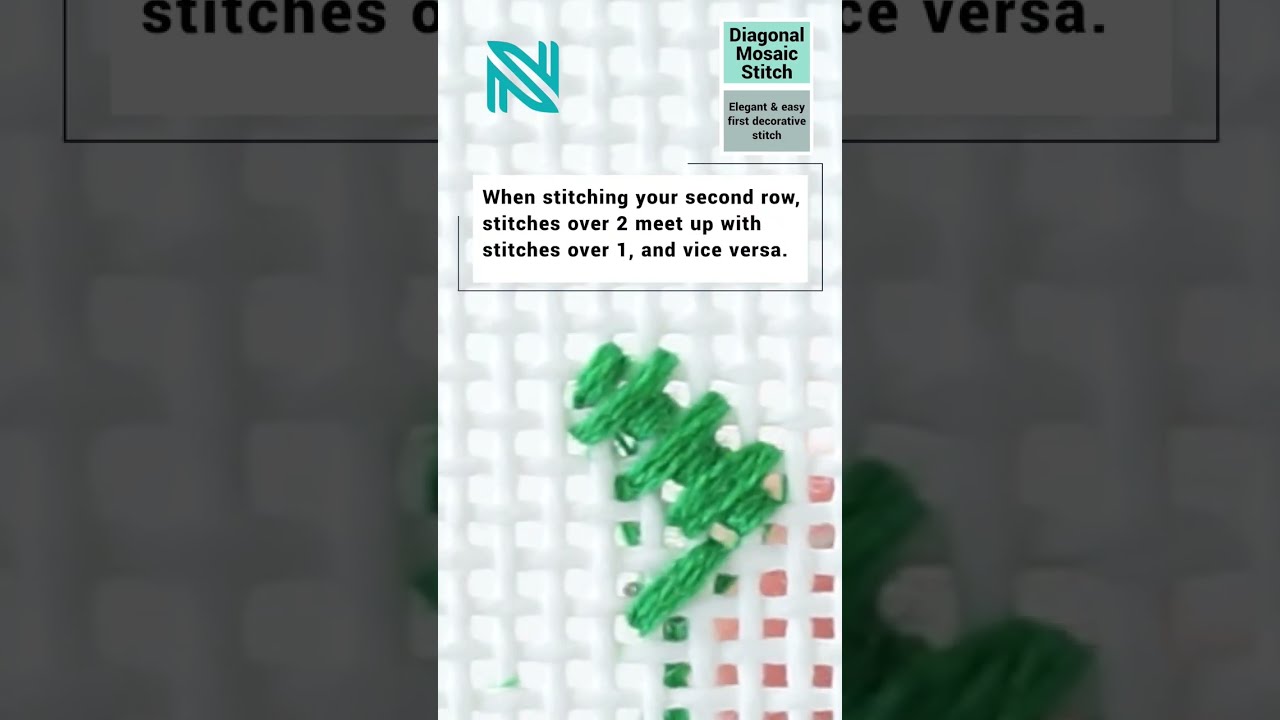 Learn the Diagonal Mosaic Needlepoint Stitch in this YouTube