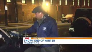 Snow covers Frederick, Maryland