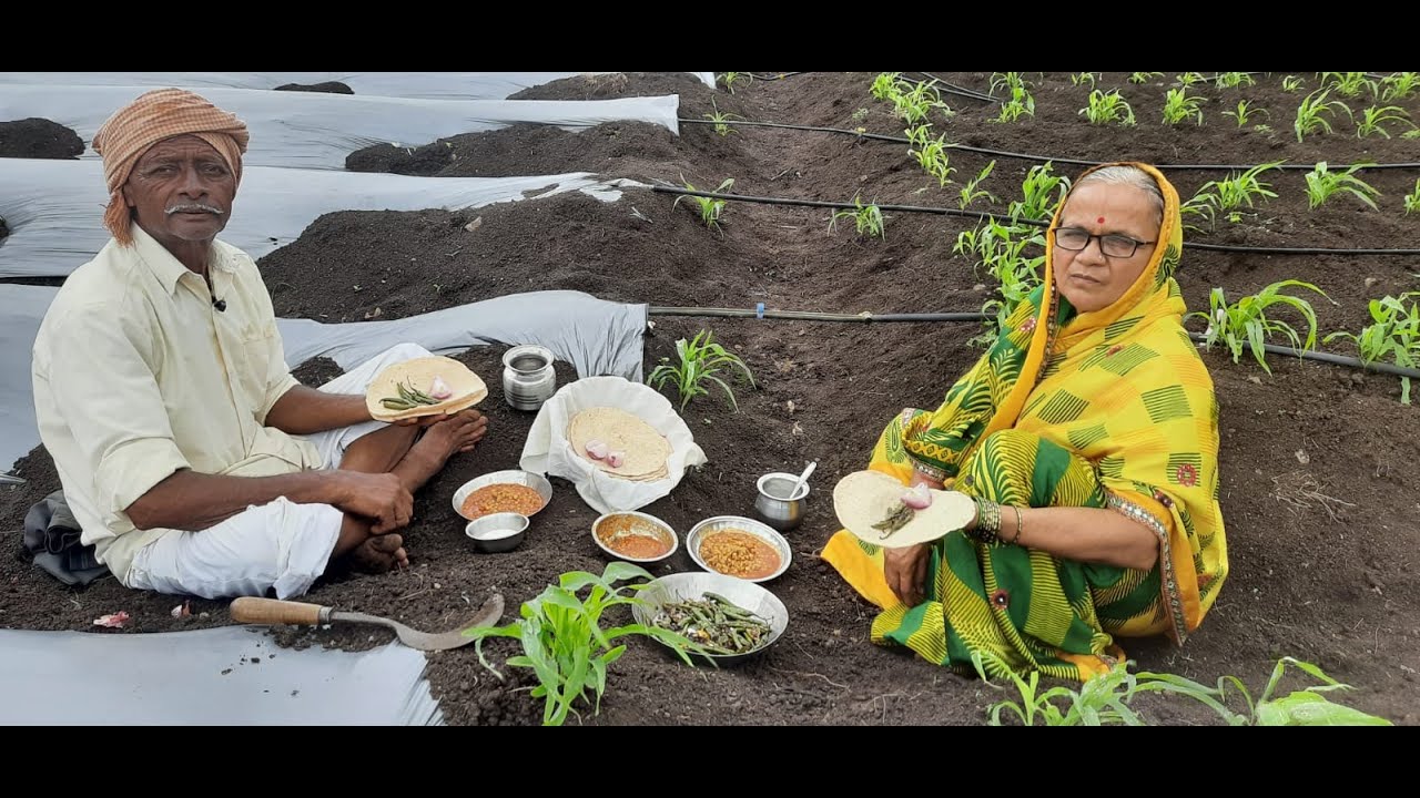 दोन भाकरी आता जास्तचं खाणार तव्यातील लींबू मिर्ची ,कच्चा तव्यातील डाळ कांदा
