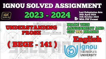 BEGE 141 Solved Assignment 2023-24 In English Medium | BEGE 141 SOLVED ASSIGNMENT 2024 | #Bege141