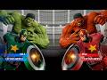 Hulk &amp; Green Captain America VS Red Hulk &amp; Red Captain America - Marvel vs Capcom Infinite
