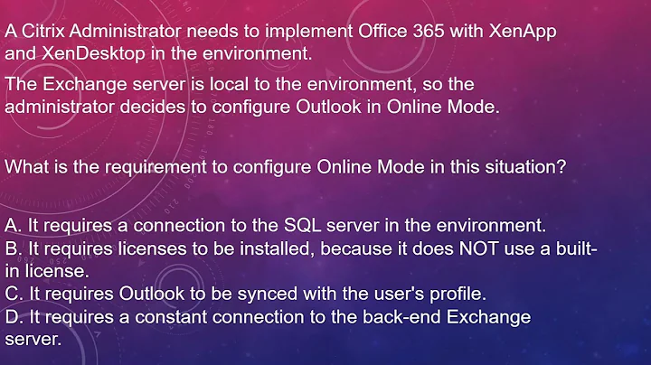 Configure Outlook in Citrix Environment: Real-time Scenario