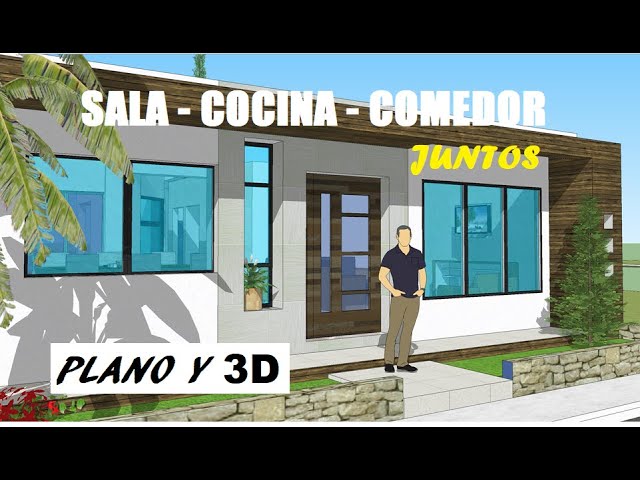 Calle principal líquido ajedrez PLaNo DE SALA COMEDOR Y COCINA JUNTOS - YouTube