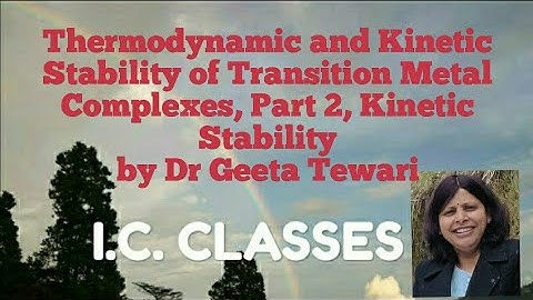 Thermodynamic and Kinetic Stability, Coordination Compounds, Part 2, Kinetic Stability, Inert Labile