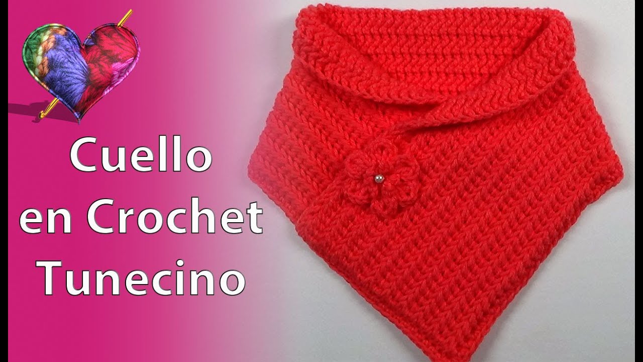 CROCHET TUNECINO, COMO hacer un CUELLO facil (paso a paso)