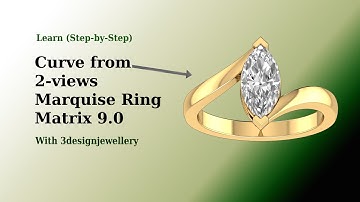 ||Curve from 2-views Marquise Ring|| #Matrix9 #Jewellery Cad Design #3designjewellery