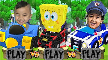 Tag with Officer Ryan vs CKN Toys: Car Hero Run vs SpongeBob Run Gameplay