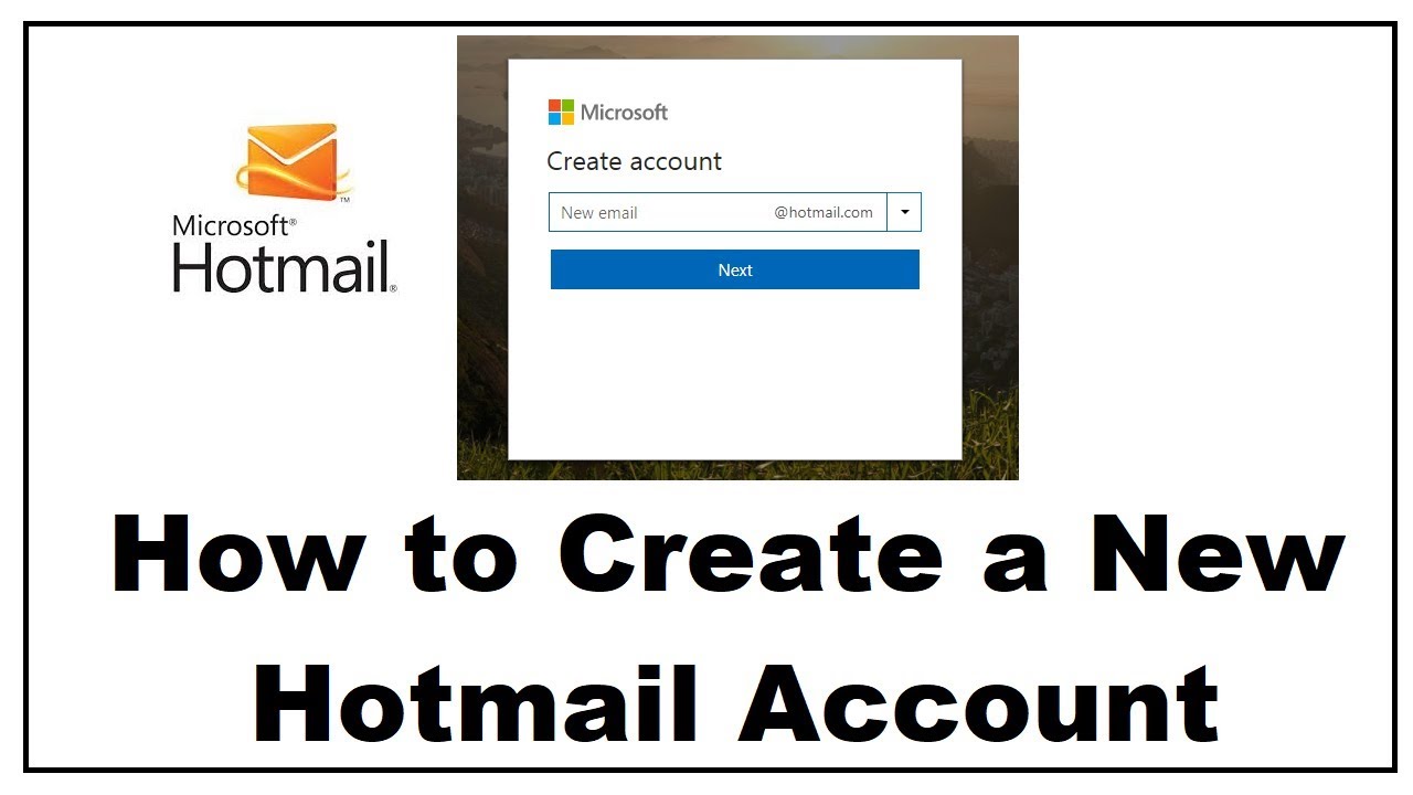 create new hotmail account