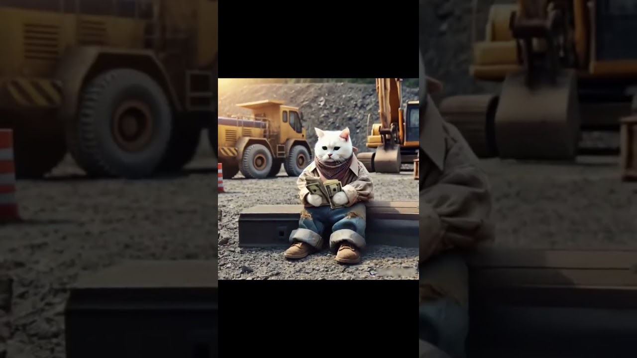 Poor cat hard working  