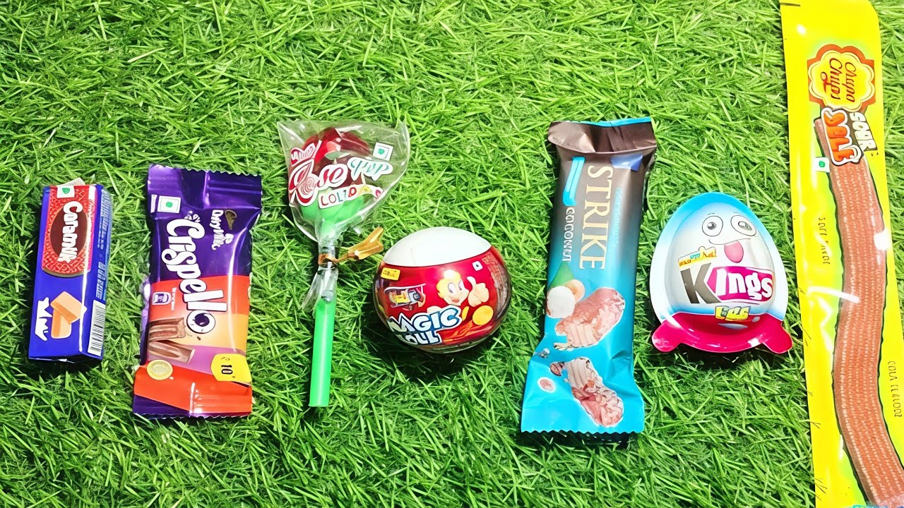 ASMR Most Popular Candys /some lots of colorful rainbow lollipop candy /unpacking chocolate eat😋🍫🌹🍭🏐