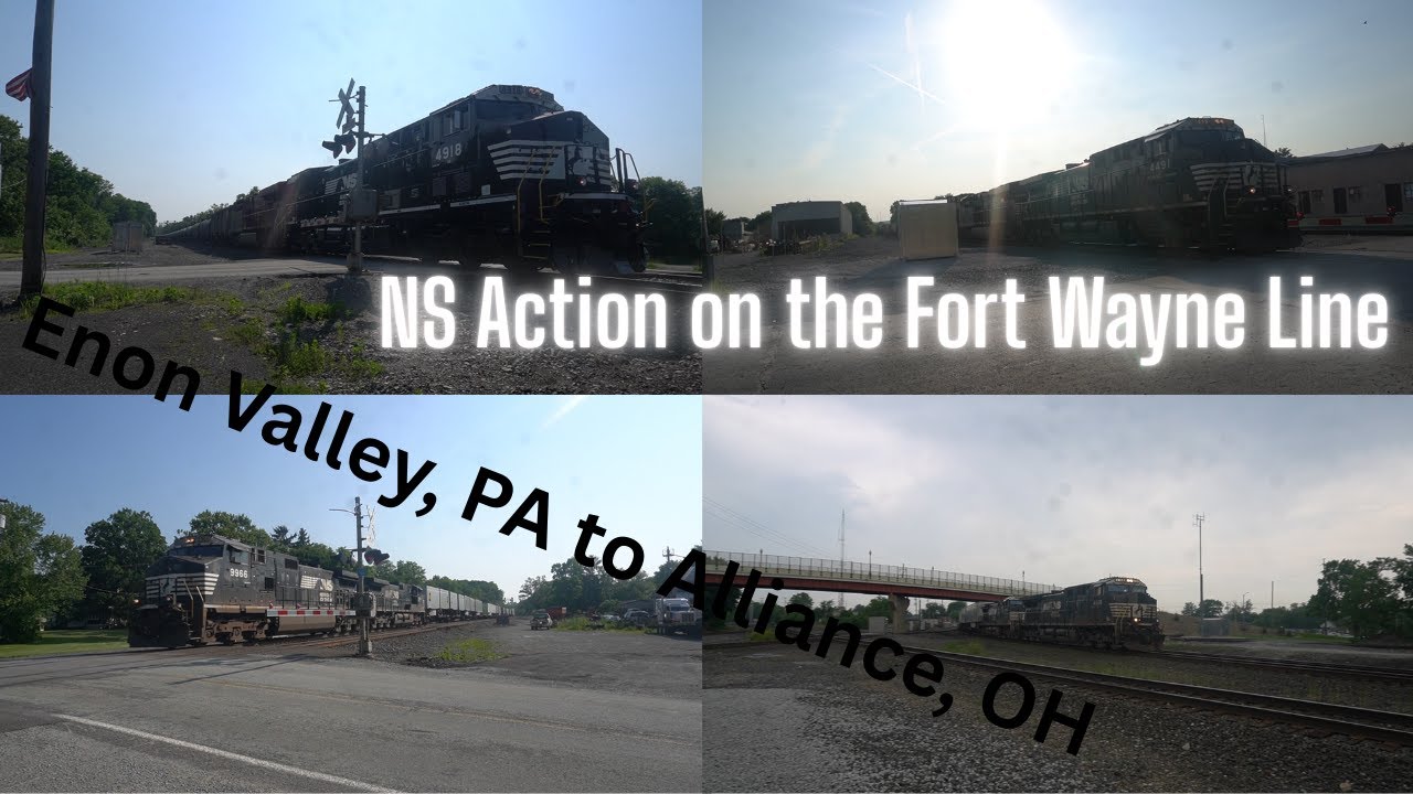 NS Action on the Fort Wayne Line: Enon Valley PA to Alliance OH - YouTube