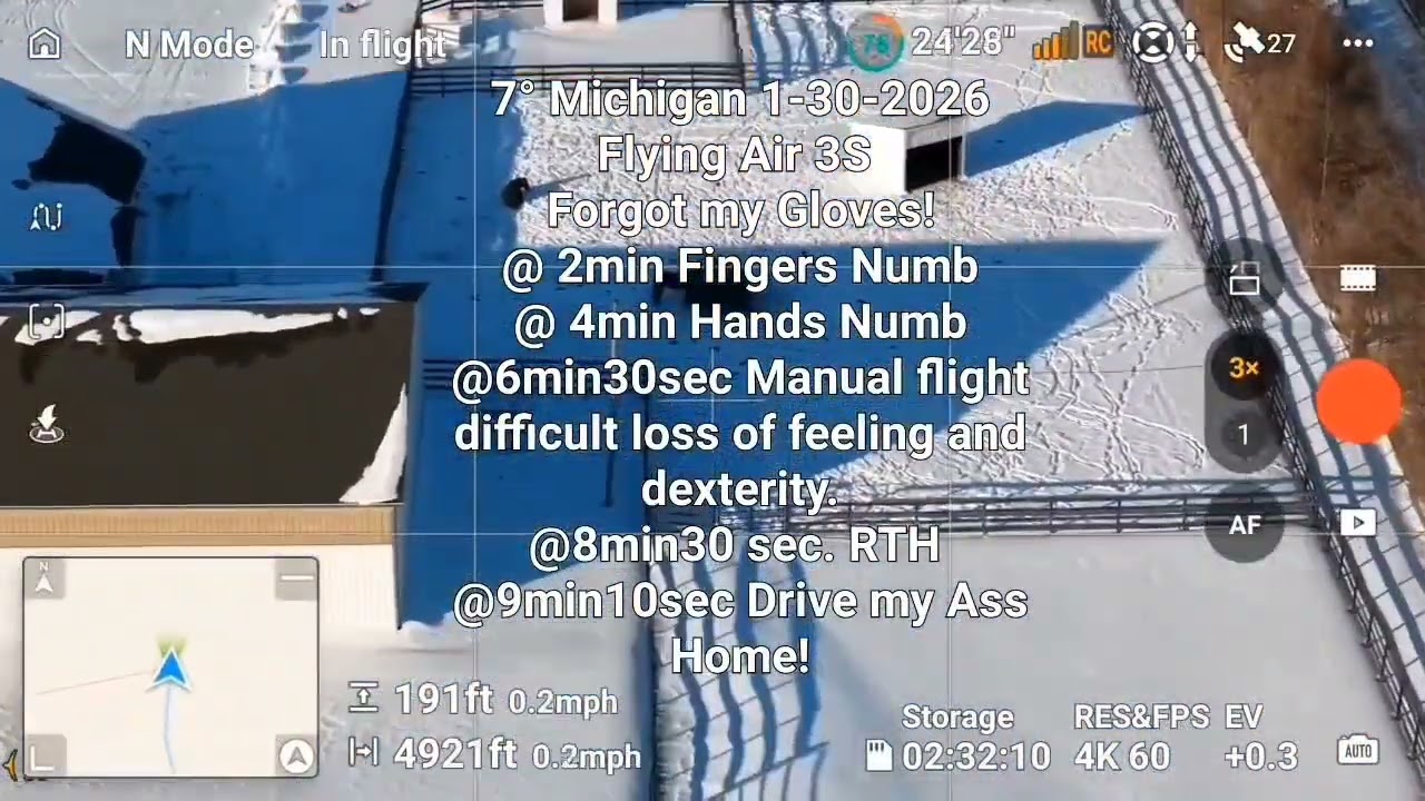 PSA! Bring the proper clothing for Michigan Winter Drone Flights!