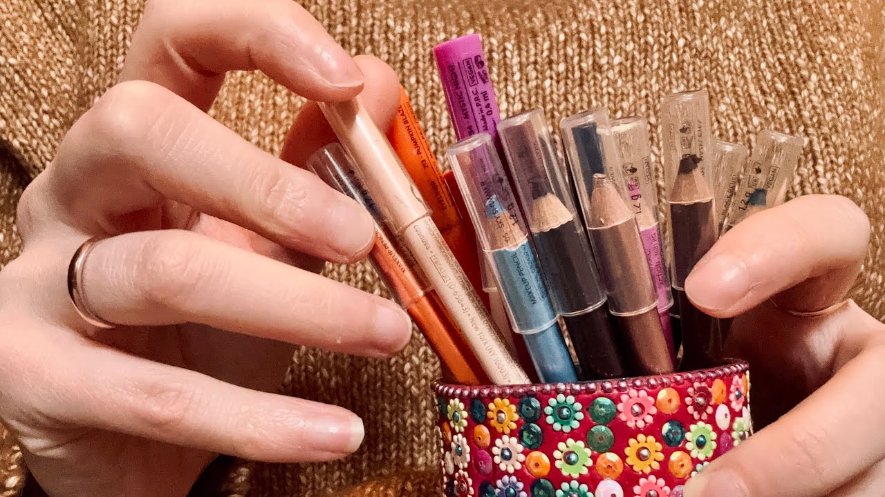 ASMR 🐢 directly on camera || Eyepencils [no talking, no tapping, no mouthsounds]