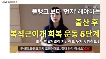 복직근이개 운동,복직근이개 회복,복직근이개 호흡,복직근이개 필라테스 , 꼭 해야할 출산후 복직근이개 회복 운동 5단계