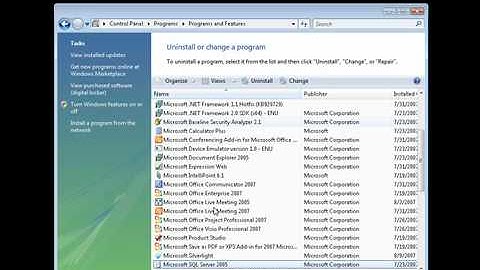 How to uninstall Silverlight on Windows Vista