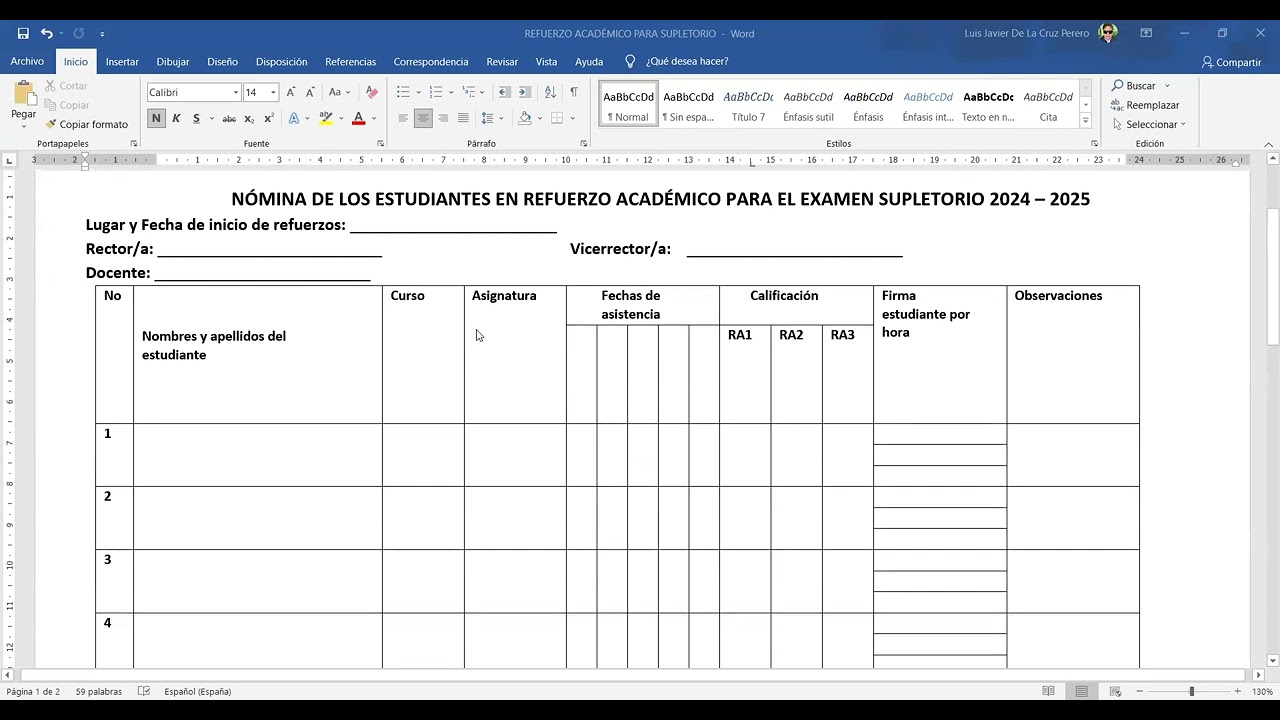 REFUERZO ACADÉMICO PARA SUPLETORIO 2024-2025