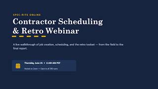 Contractor Project Mgmt & Retro Webinar