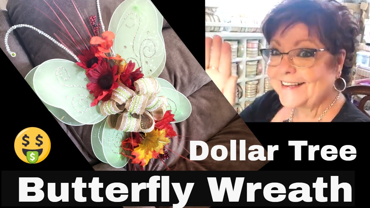 Dollar Tree Butterfly Wreath...All products from dollar Tree! For Fall