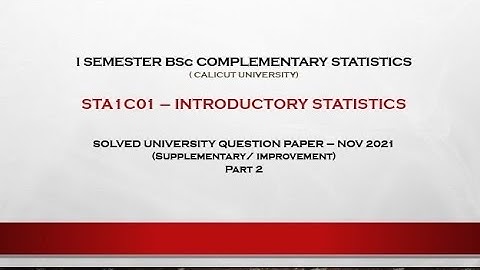 I BSc COMPLEMENTARY STATISTICS SOLVED QUESTION PAPER - NOV 2021 - PART2