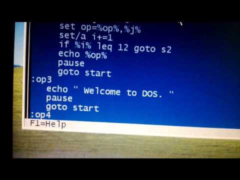 DOS Batch Script running a text menu. - YouTube