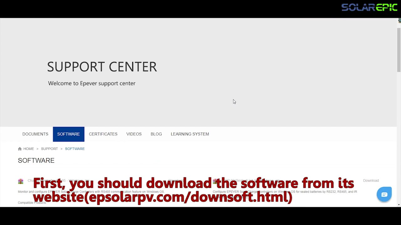 Product Knowledge | Epever Software | Solar Station Monitoring | DownLoad | Support Centre