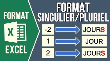EXCEL - FORMAT PERSONNALISÉ POUR LE SINGULIER ET LE PLURIEL (Mettre un "S" à partir de 2)