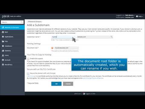 How to add a sub domain in Plesk