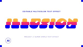 Multicolor Text Effect | Adobe Illustrator