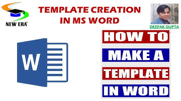 Template creation in MS word By Deepak Gupta