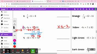 Two Step Inequality Coloring Activity Teacher Help Video