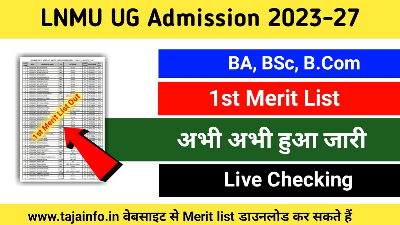 lnmu ug 1st merit list 2023 _lnmu ug first merit list 2023 _how to download lnmu 1st merit list 2023