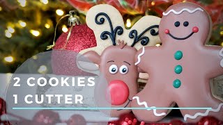 How to Make a Reindeer and Gingerbread Man from 1 Cutter (Christmas Beginner Cookies)