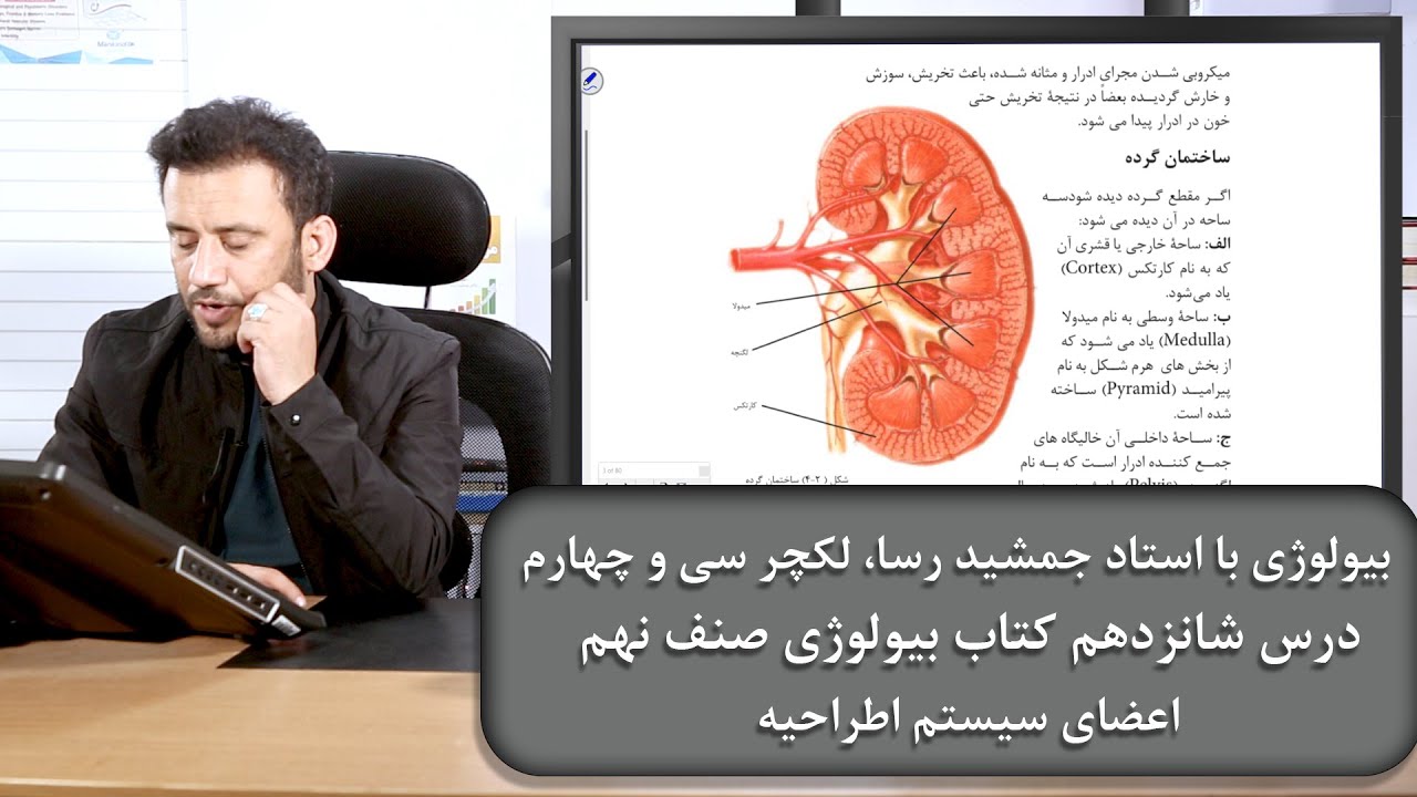 اعضای سیستم اطراحیه، بیولوژی با استاد جمشید رسا، لکچر سی و چهارم، درس شانزدهم کتاب بیولوژی صنف نهم