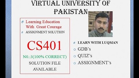 CS401 assignment 3 solution