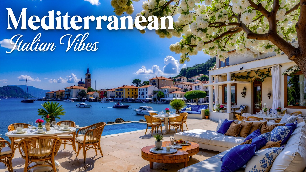 Morning Coffee In Lake Como - Soothing Guitar Melodies & Dreamy Mediterranean Scenery Help Relaxing