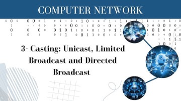 Computer Network 3: Casting: Unicast, Limited Broadcast and Directed Broadcast