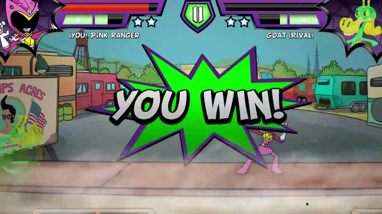 Scary Brawl Pink Ranger vs Goat