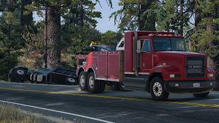 New MT-series wrecker recovers a flipped dump truck within one lane